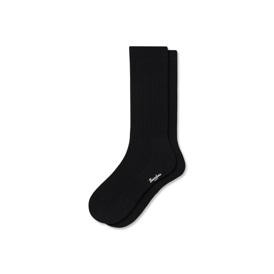 Men's Merino Cashmere Blend Fine Rib Calf Socks - Ready Pick
