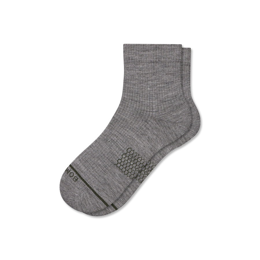 Men's Merino Wool Blend Modern Rib Quarter Socks - Clean Finish