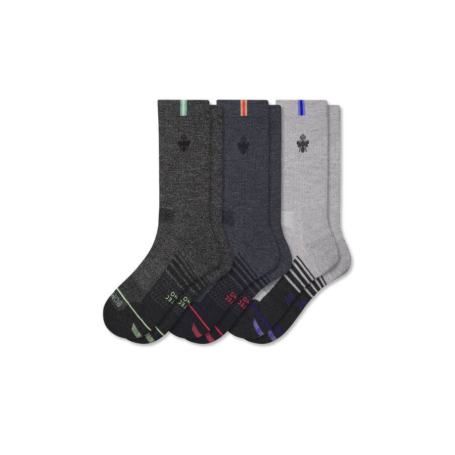 Men's Merino Wool Blend Run Calf Sock 3-Pack - Essential Ready