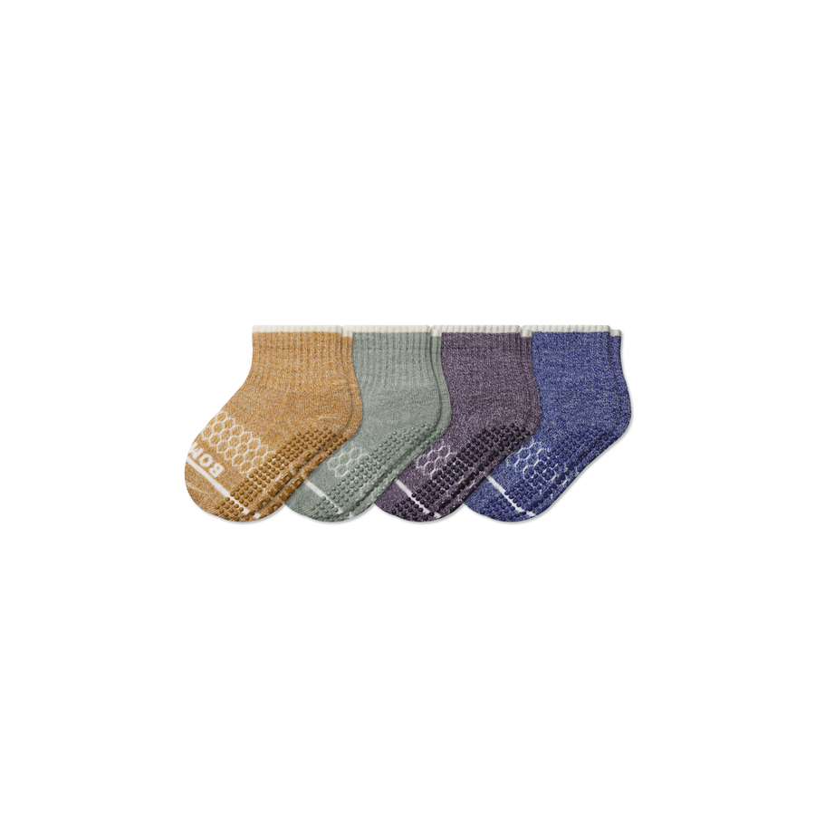 Toddler Merino Wool Blend Gripper Calf Sock 4-Pack - Clean Finish