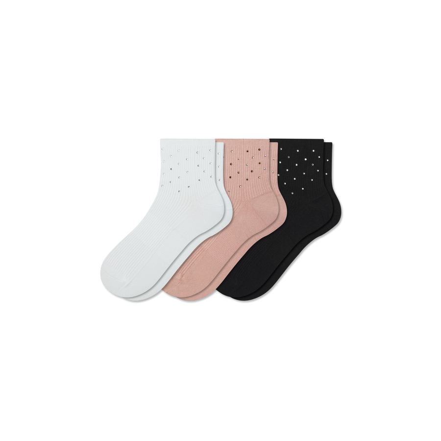 Women’s Rib Quarter Sock 3-Pack - Daily Step