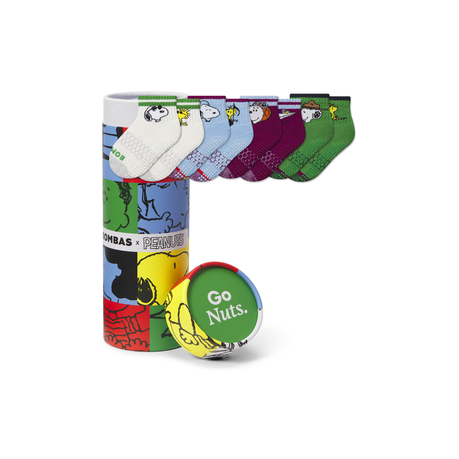 Peanuts x Bombas: Toddler Gripper Calf Sock 4-Pack Gift Box - Simple Style