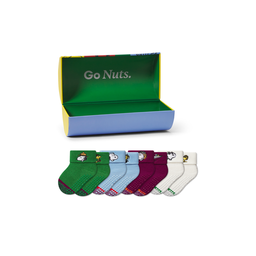 Peanuts x Bombas: Baby Gripper Calf Sock 4-Pack Gift Box (6-12 Months) - Soft Step
