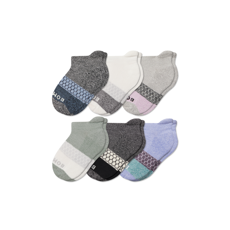 Junior Tri-Block Ankle Sock 6-Pack - Everyday Pair