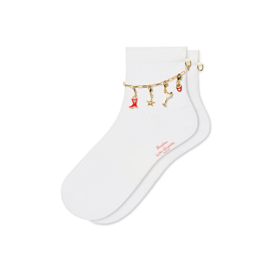 Bombas x Susan Alexandra Charms and Anklet Quarter Socks - Easy Choice
