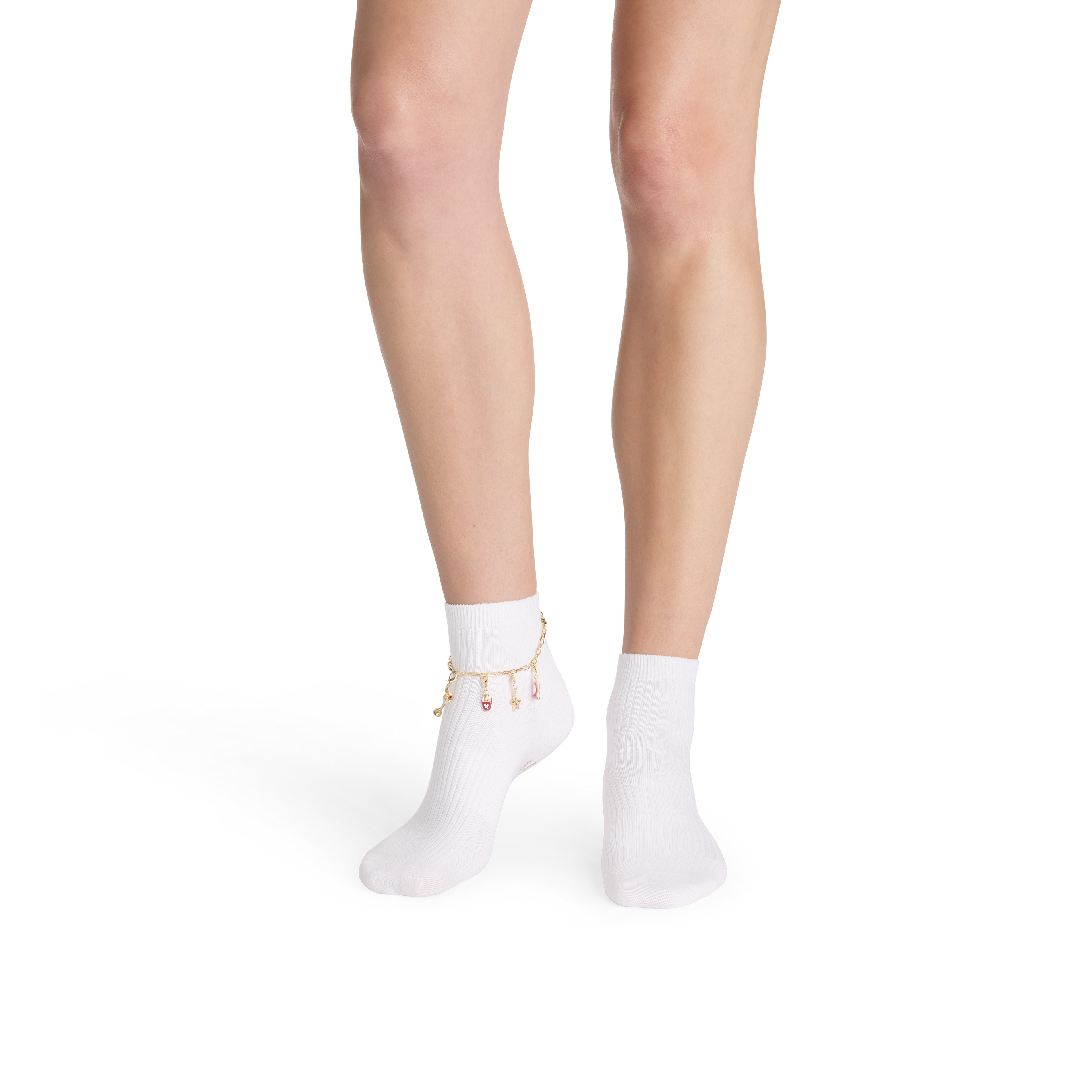 Lightweight Ribbed Quarter Socks - White WO1 [10348]