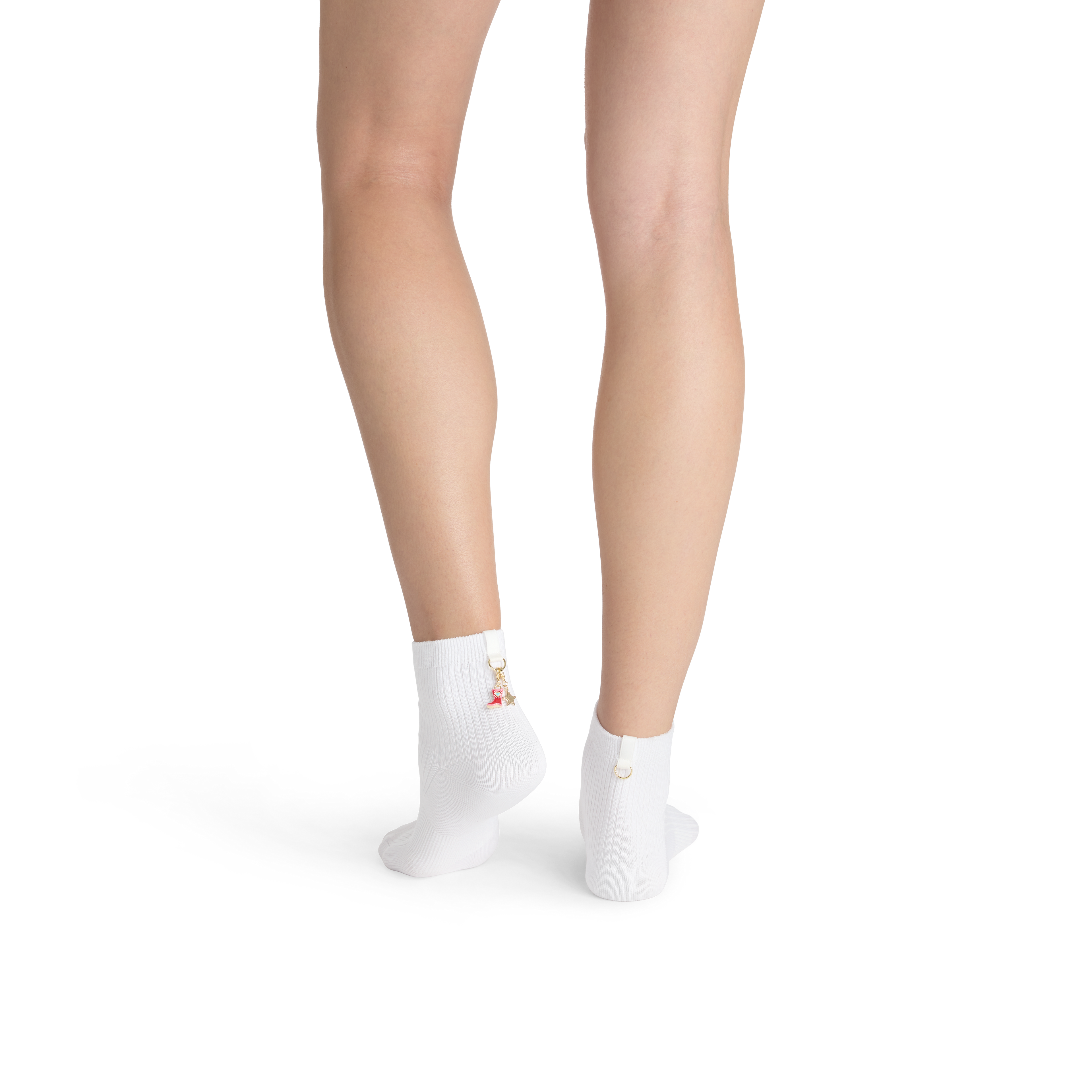 Lightweight Ribbed Quarter Socks - White WO5 [10348]
