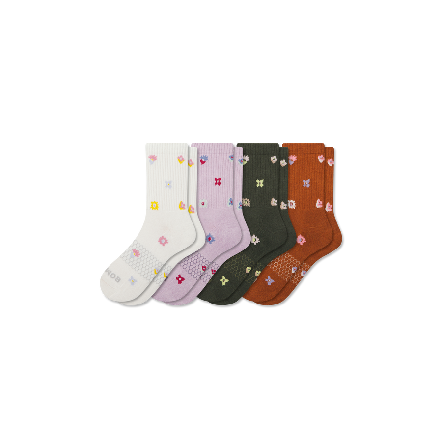 Women’s Garden Party Half Calf Sock 4-Pack - Travel Pair
