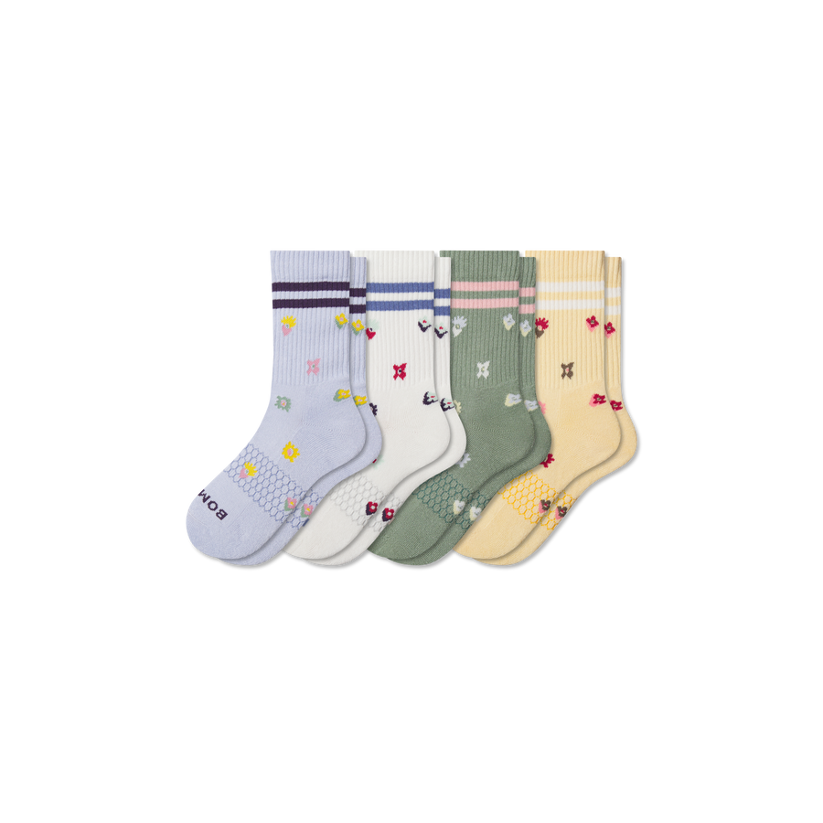 Youth Garden Party Calf Sock 4-Pack - Simple Style