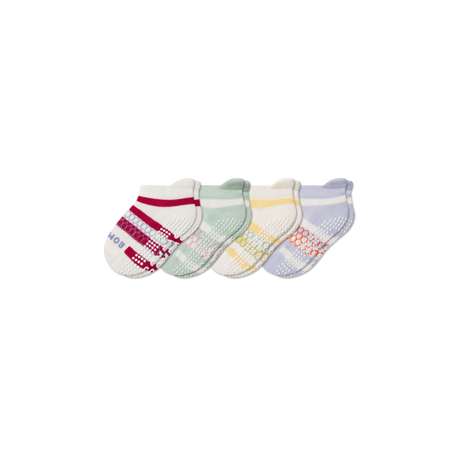 Toddler Stripes Gripper Ankle Sock 4-Pack - Daily Pick