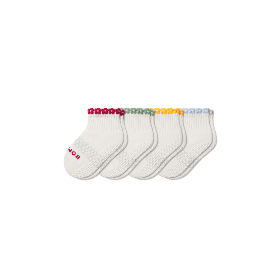 Toddler Daisy Chain Gripper Calf Sock 4-Pack - All Day Fit