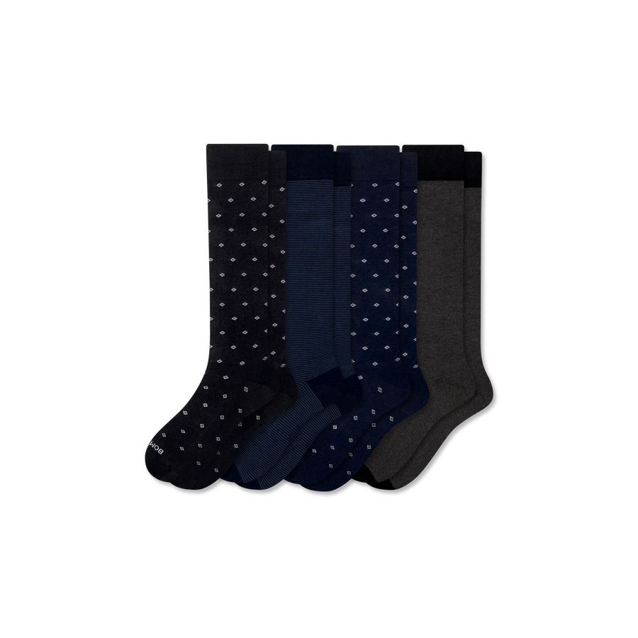 Men's Dress Over the Calf Sock 4-Pack - Classic Ready