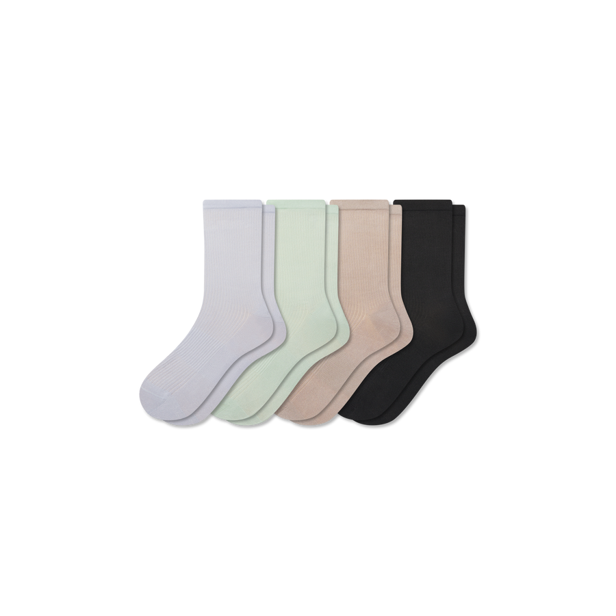 Women's Rib Half Calf Sock 4-Pack - Modern Touch