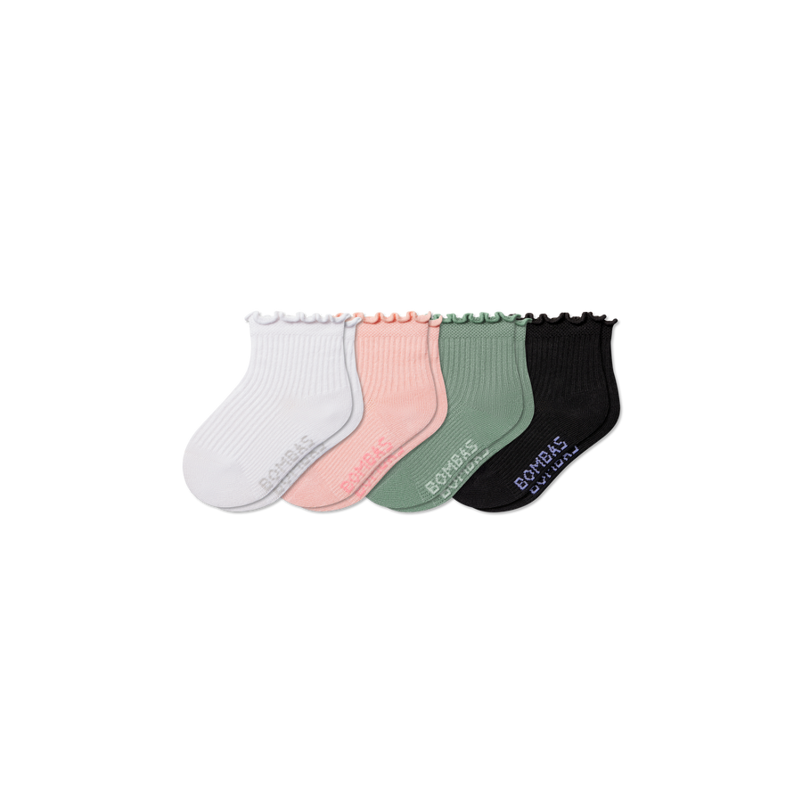Toddler Ruffle Rib Calf Sock 4-Pack - Essential Ready