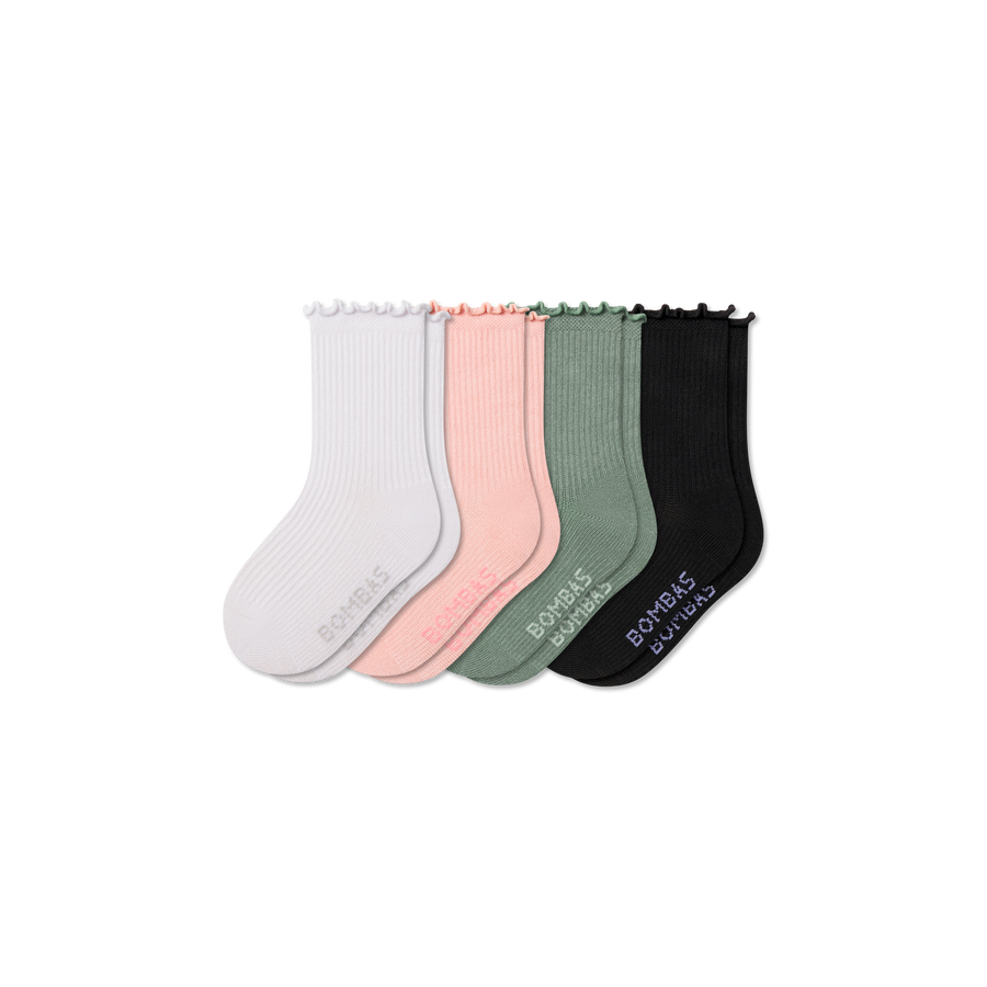 Junior Ruffle Rib Calf Sock 4-Pack - Daily Step
