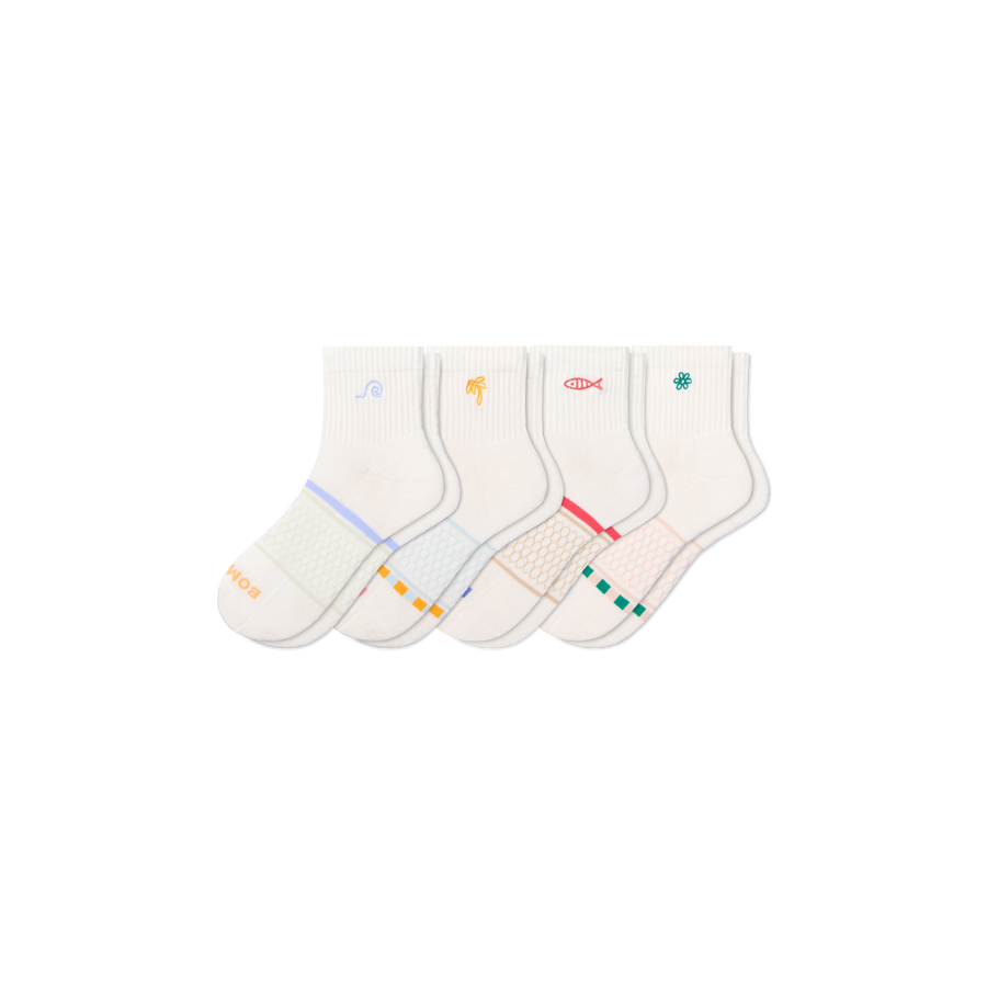 Women's Beach Day Quarter Sock 4-Pack - Ready Pair