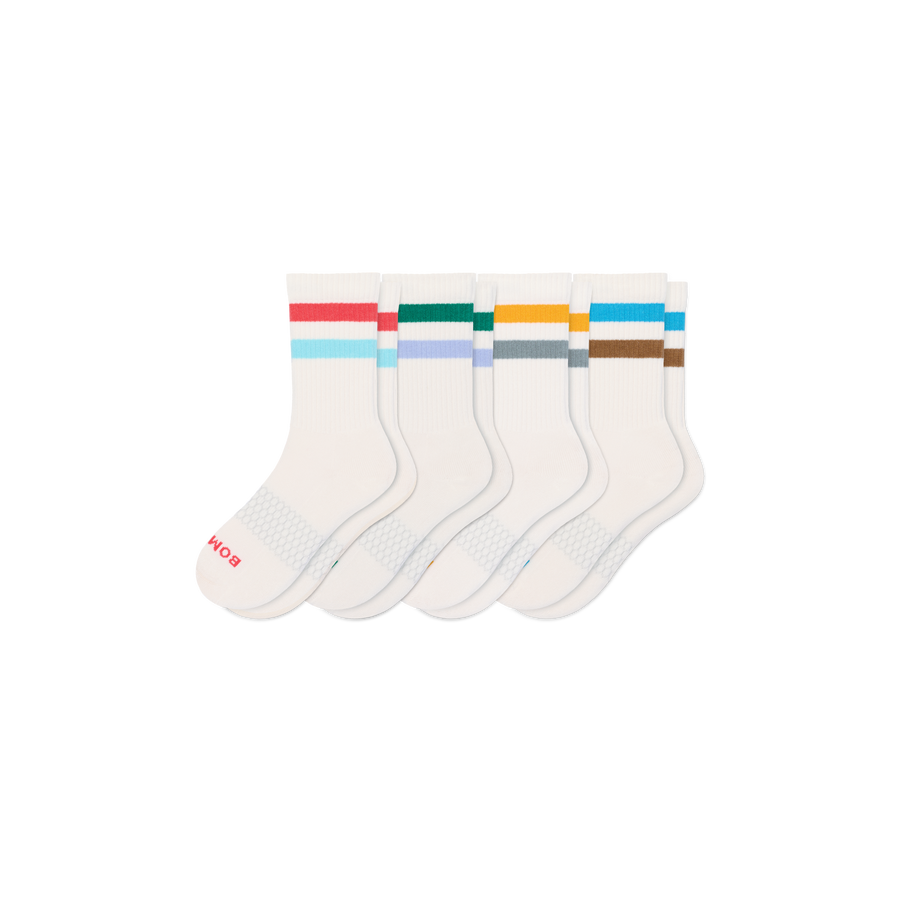 Youth Vintage Stripes Calf Sock 4-Pack - Travel Pair