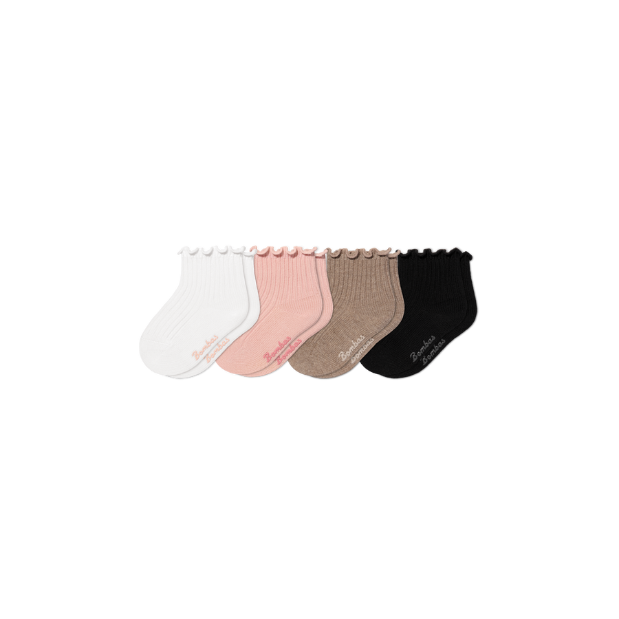 Baby Ruffle Rib Calf Sock 4-Pack (0-6 Months) - Classic Ready