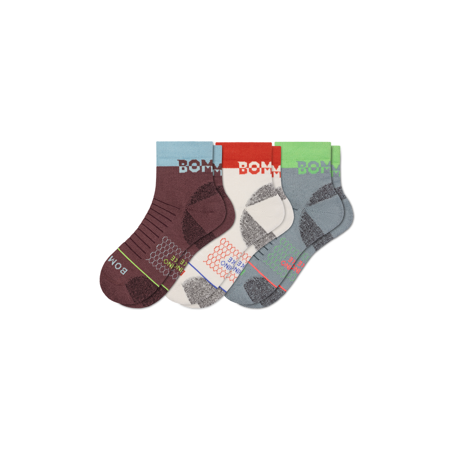 Men's Merino Wool Blend Hiking Quarter Sock 3-Pack - Daily Step