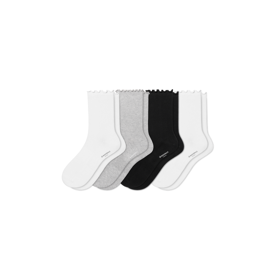 Women's Ruffle Rib Half Calf Sock 4-Pack - Fresh Step