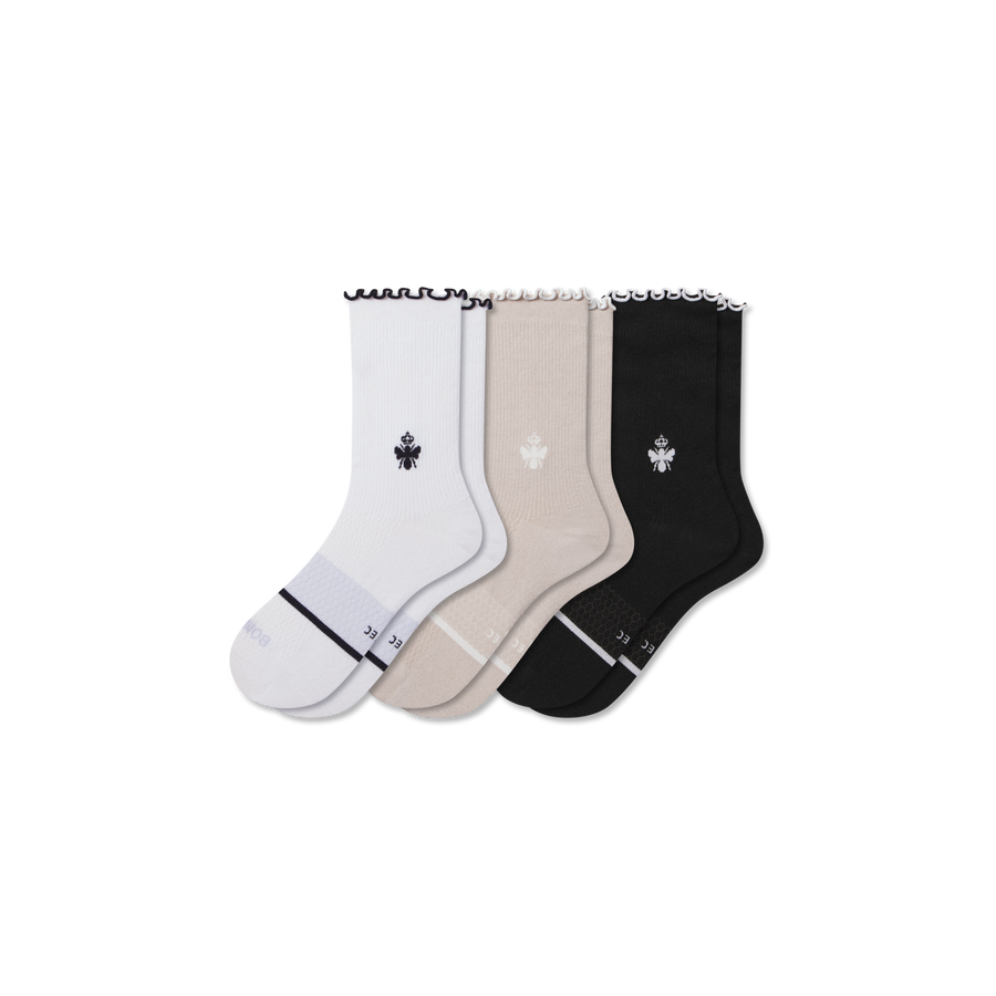 Women’s Ruffle Sport Half Calf Sock 3-Pack - Daily Step