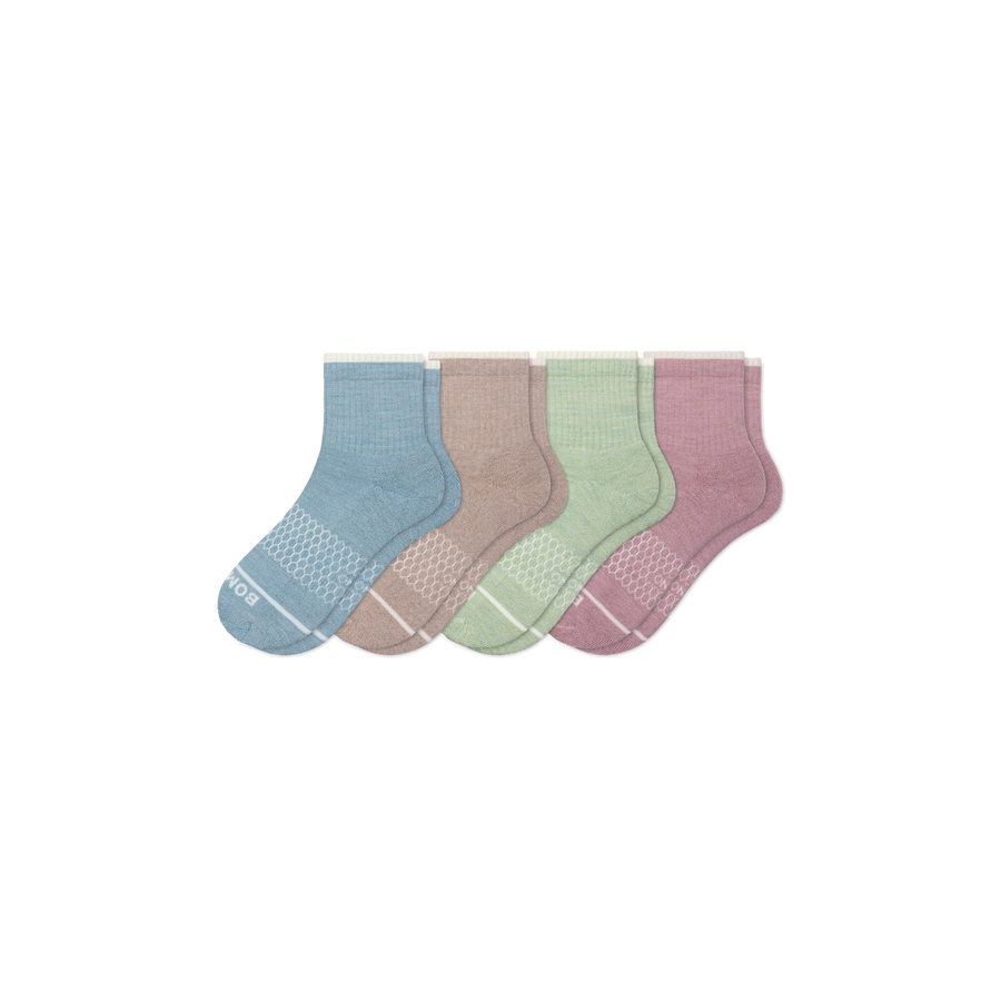 Women's Merino Wool Blend Quarter Sock 4-Pack - Travel Pair