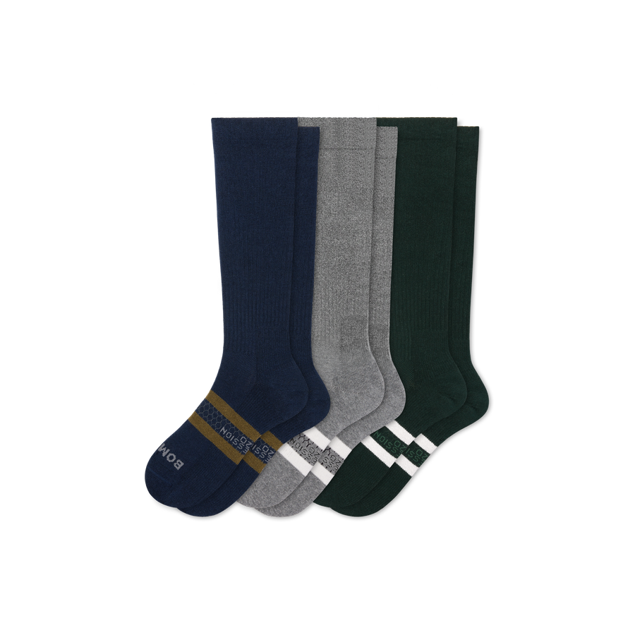 Men's Knee High Sock 3-Pack (15-20mmHg) - Light Cushion