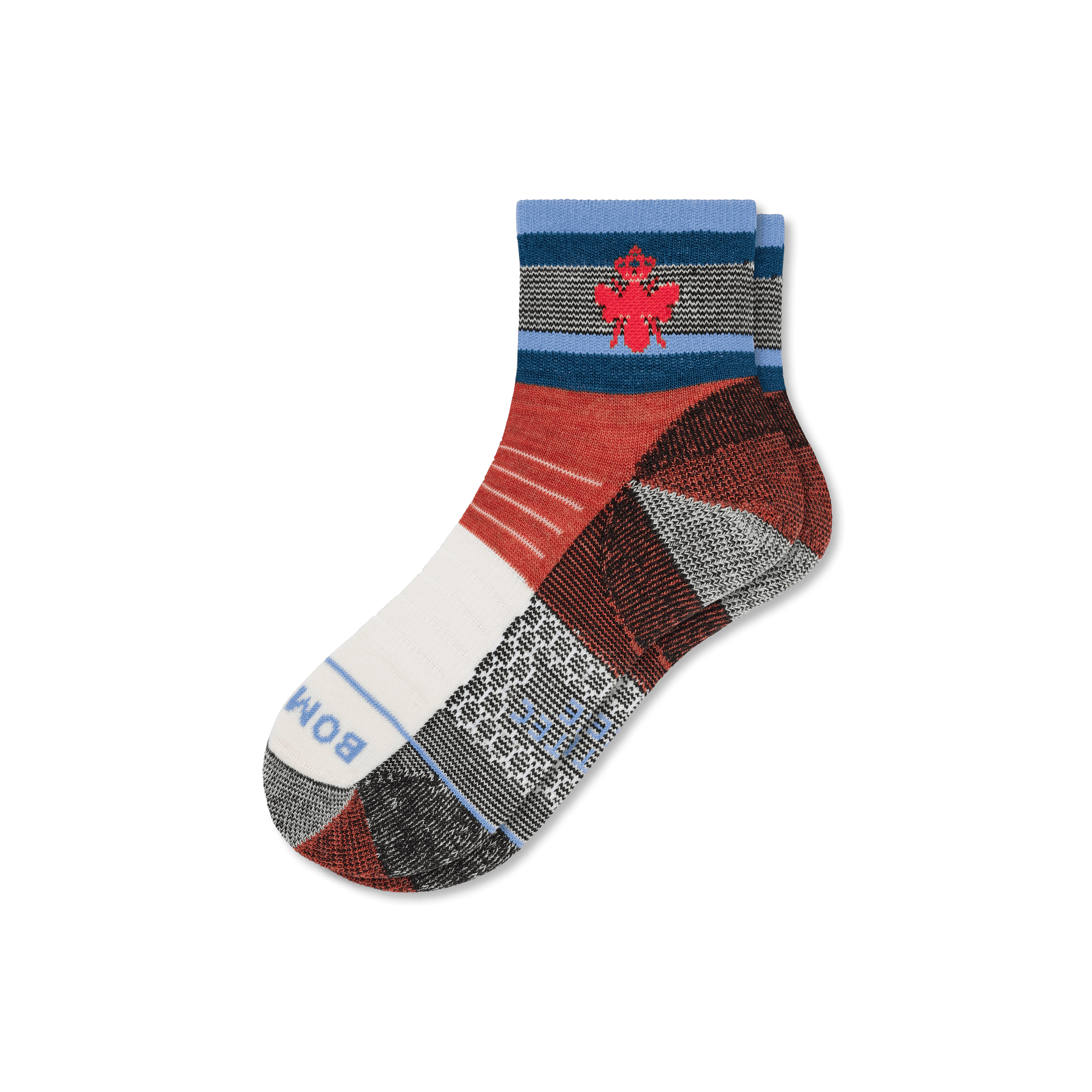 Cotopaxi x Bombas Merino Wool Blend Hiking Quarter Socks - Red L