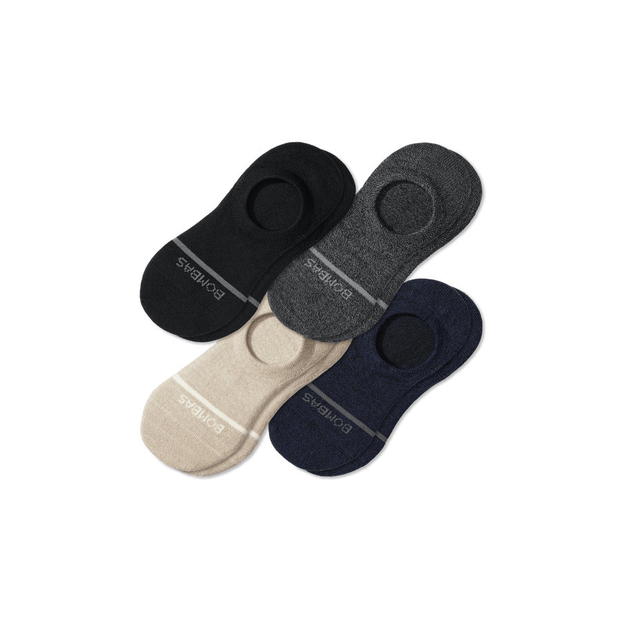 Men's Merino Wool Blend No Show Sock 4-Pack - Travel Pair