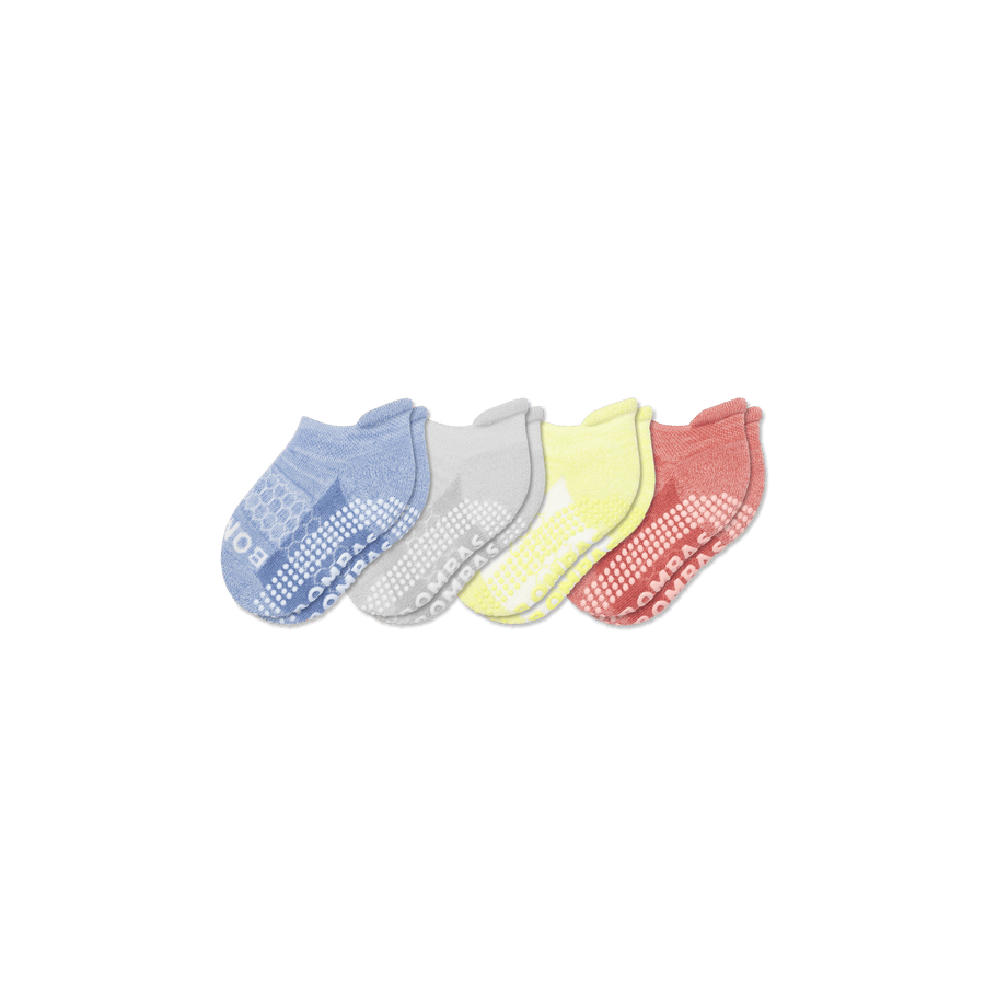 Toddler Two Tone Gripper Ankle Sock 4-Pack - Classic Ready