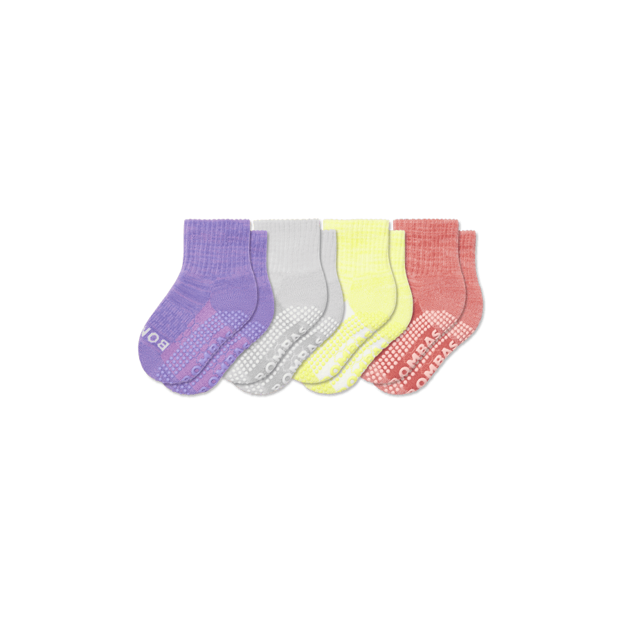 Toddler Two Tone Gripper Calf Sock 4-Pack - Easy Pair