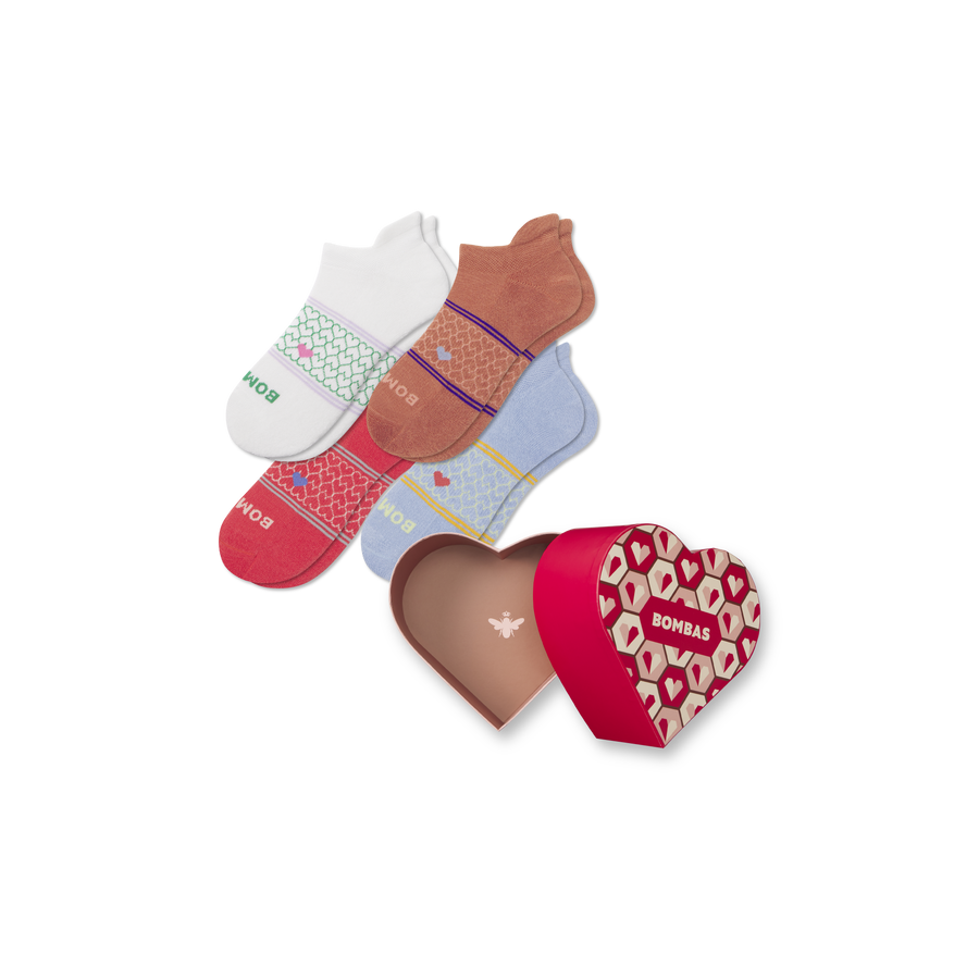 Women's Hearts Ankle Sock 4-Pack Gift Box - Daily Step