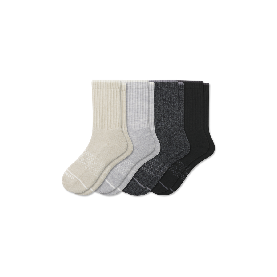 Men's Merino Wool Blend Half Calf Sock 4-Pack - All Day Fit