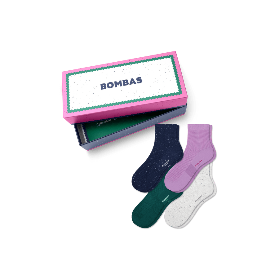 Women's Quarter Sock 4-Pack Gift Box - Clean Finish