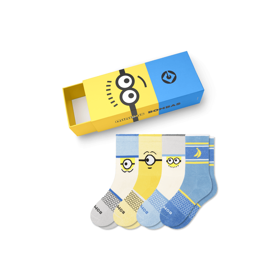 Youth Minions Calf Sock 4-Pack Gift Box - Everyday Pair
