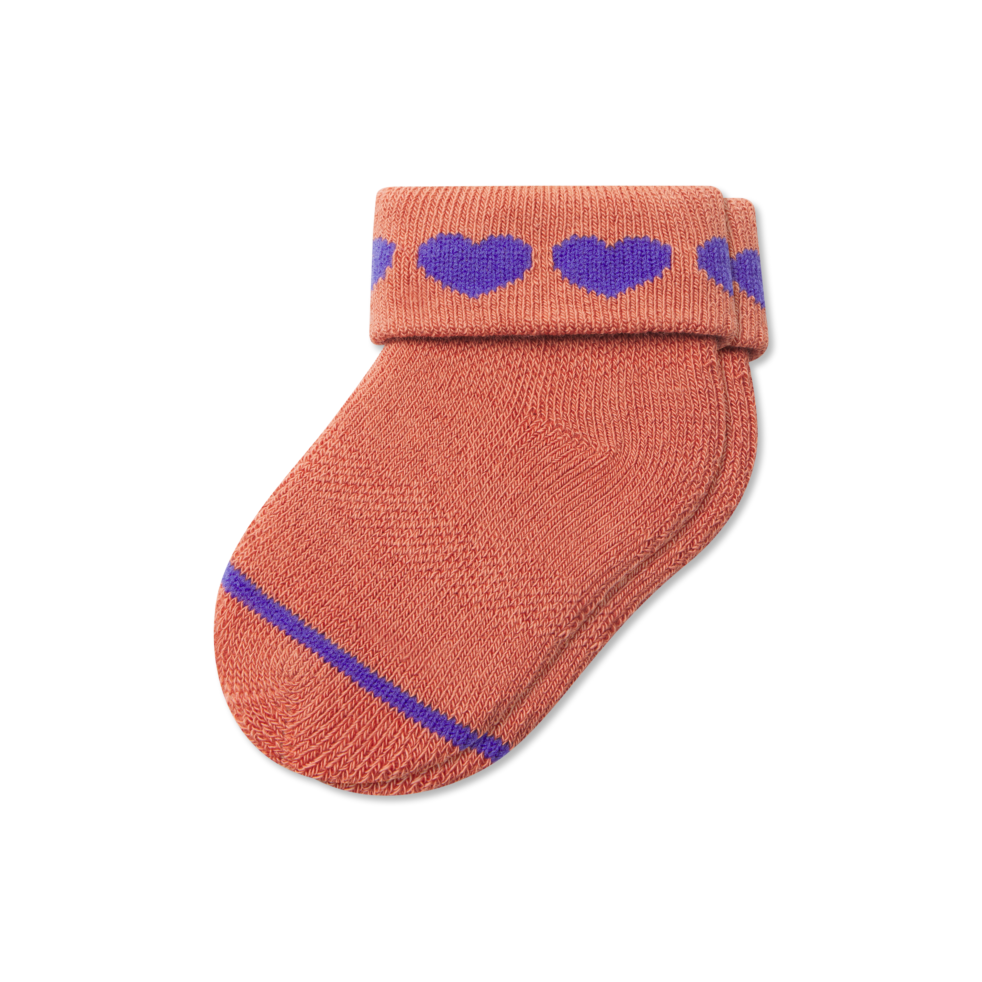 Baby Valentine's Socks (0-6 Months) - Washed Terracotta L [8655]