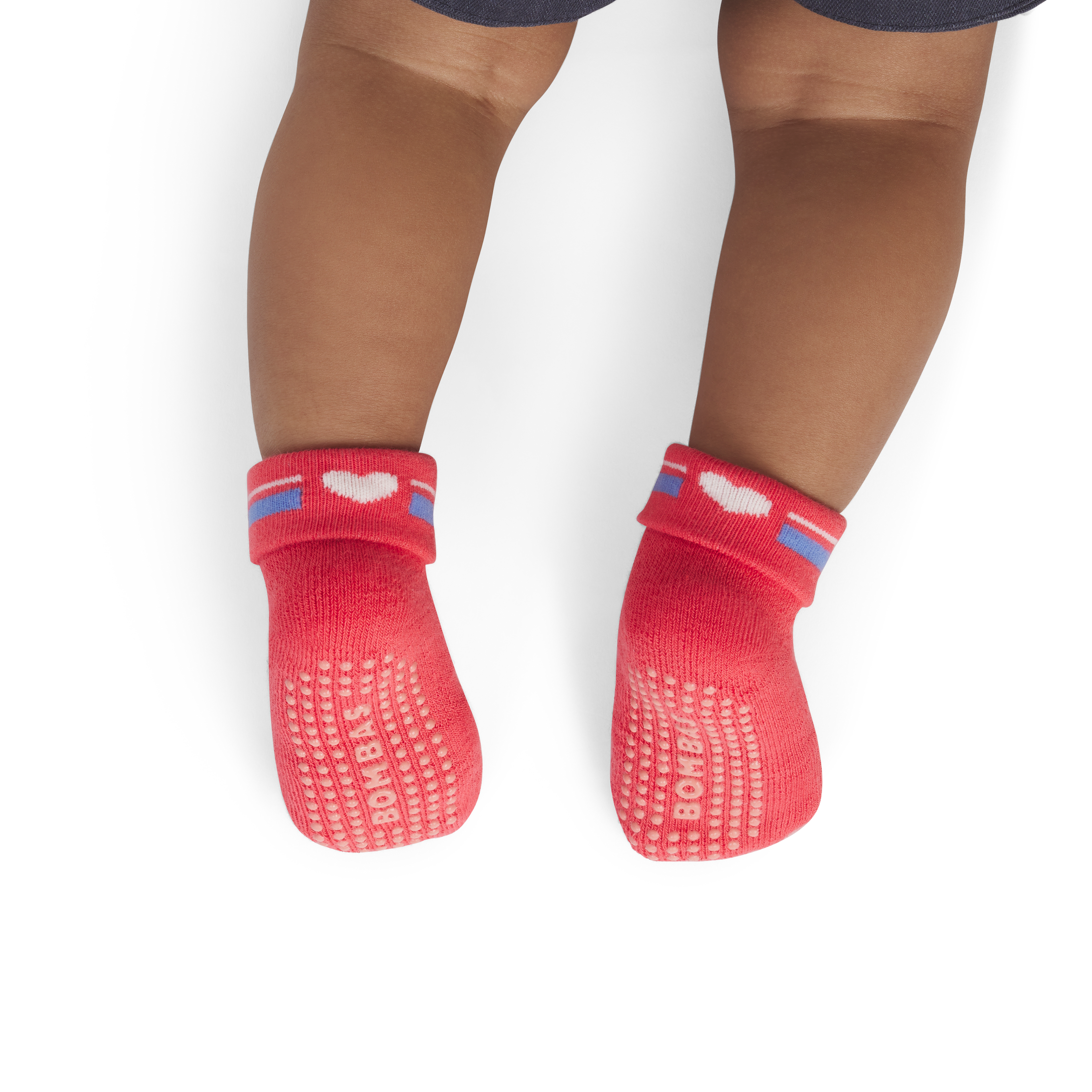 Valentine's Gripper Calf Socks (6-12 Months) - Heirloom Red / Perisky BO1 [8656]