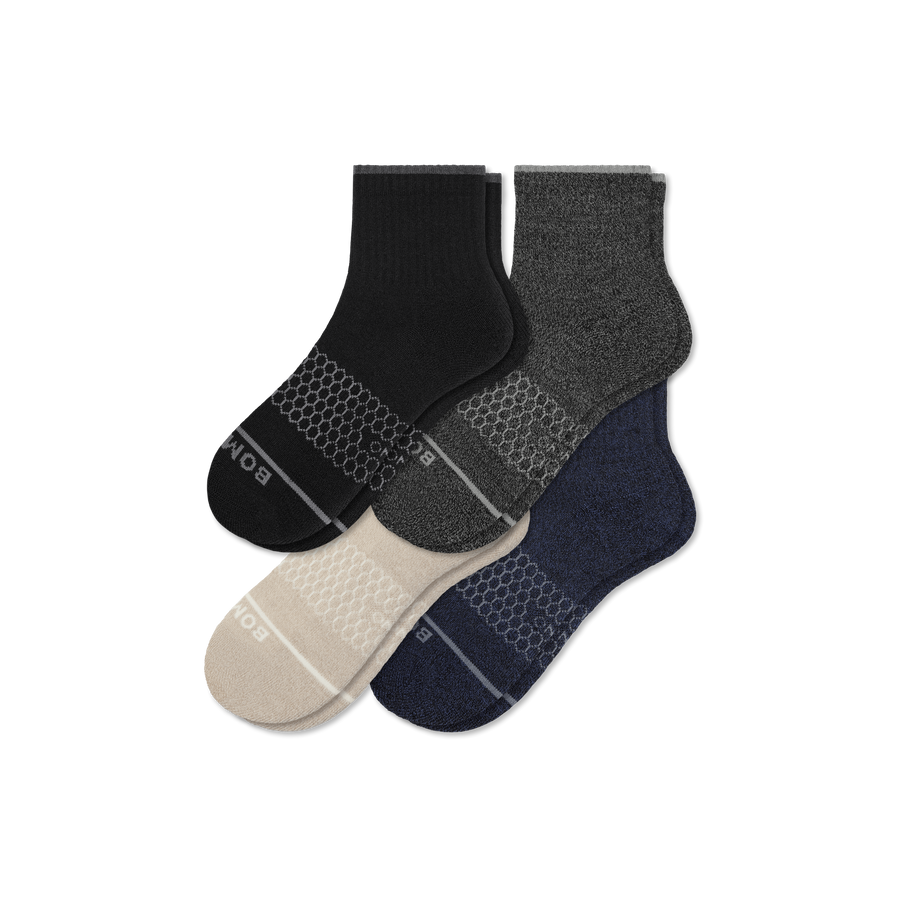 Men's Merino Wool Blend Quarter Sock 4-Pack - Ready Pick