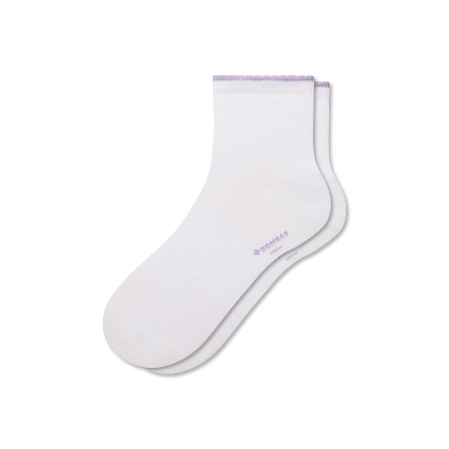 Women’s Scallop Cuff Quarter Socks - Travel Pair