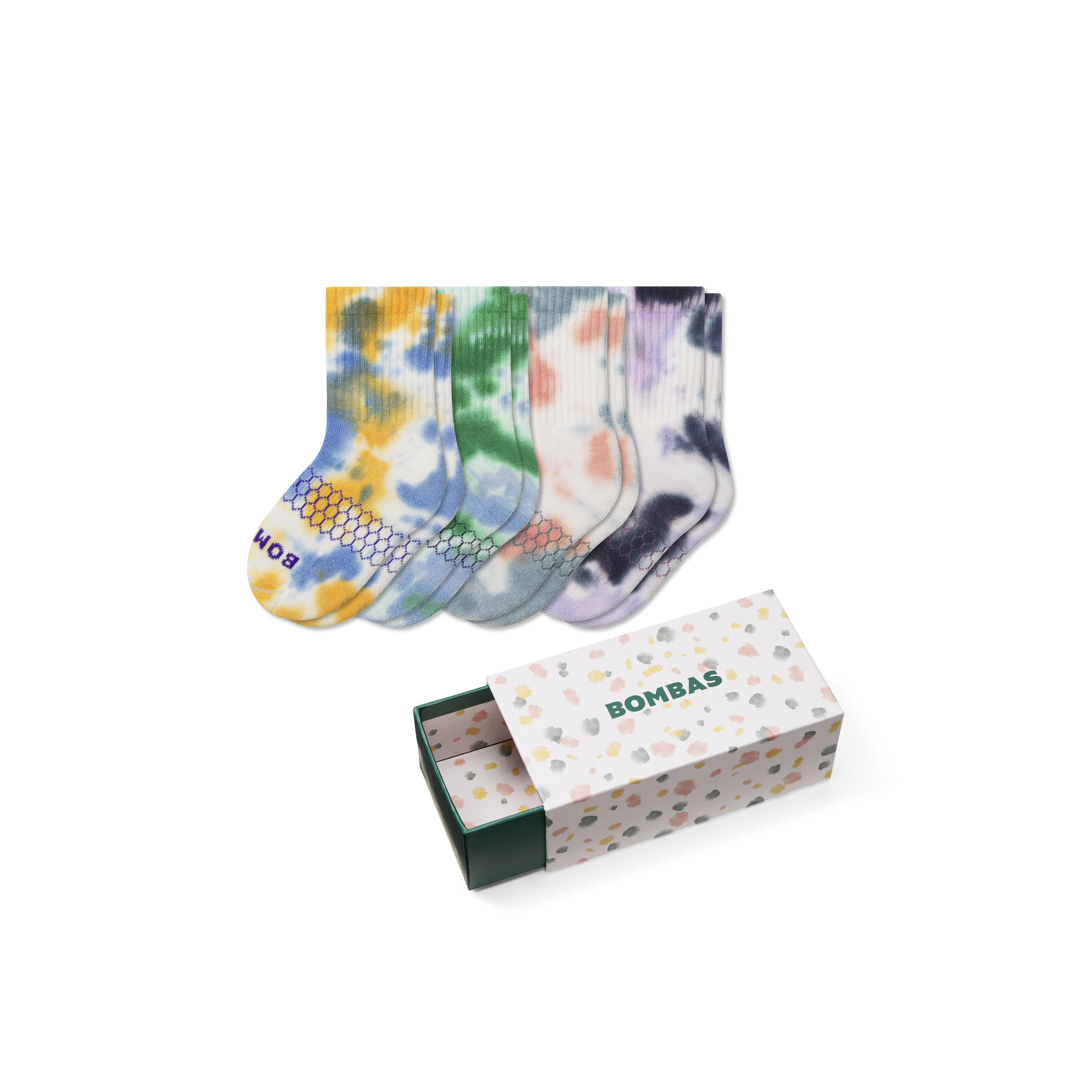 Junior Celebration Calf Sock 4-Pack Gift Box - Tie-Dye Mix L [8915]