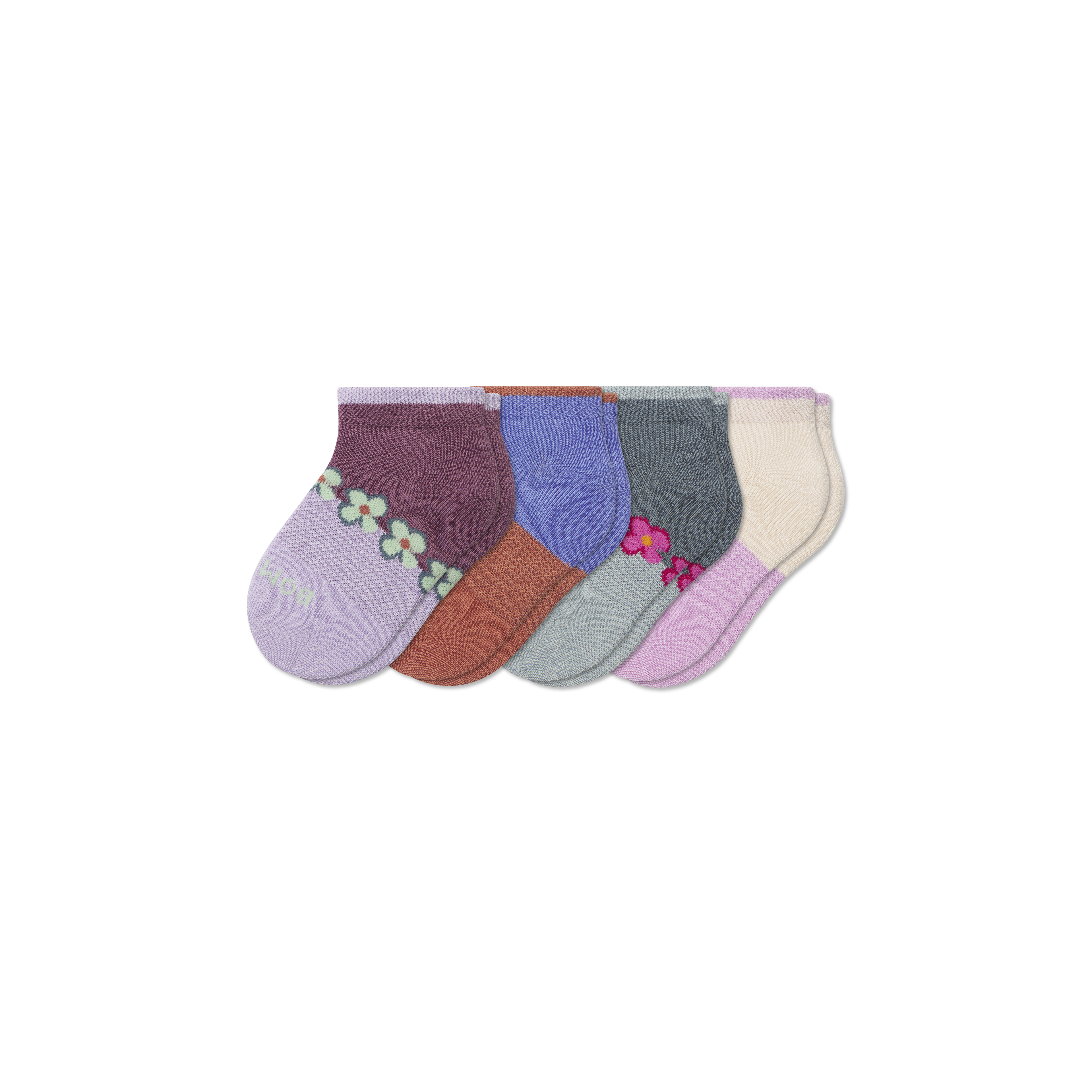 Junior Lightweight Ankle Sock 4-Pack - Purple Surf Mix L [8954]
