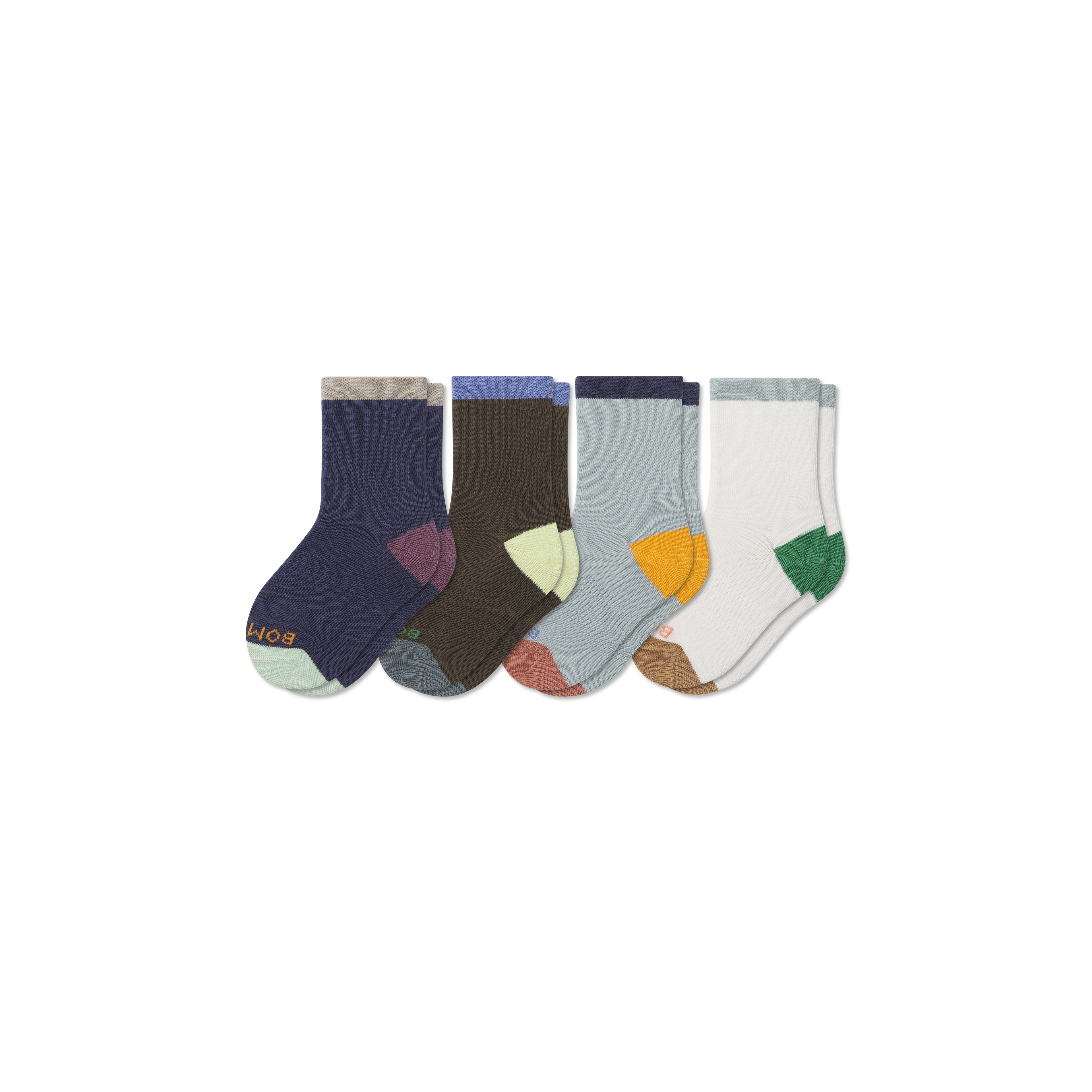 Junior Lightweight Calf Sock 4-Pack - Navy Moss Mix L [8955]