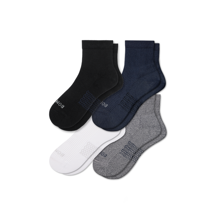 Men's Modern Rib Quarter Sock 4-Pack - Simple Style