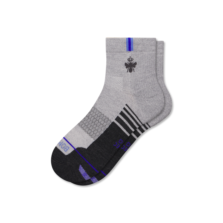 Men's Merino Wool Blend Run Quarter Socks - Easy Pair
