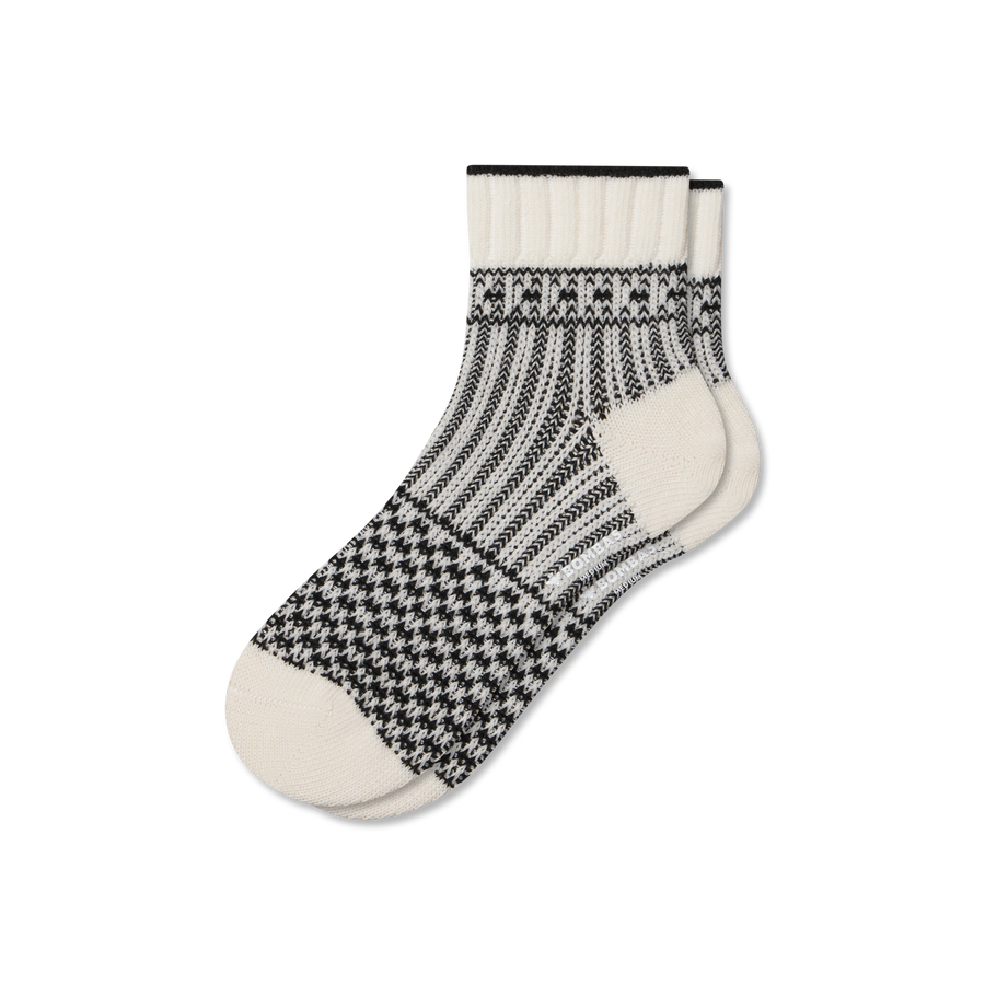 Women's Merino Wool Blend Sweater Quarter Socks - Fresh Step