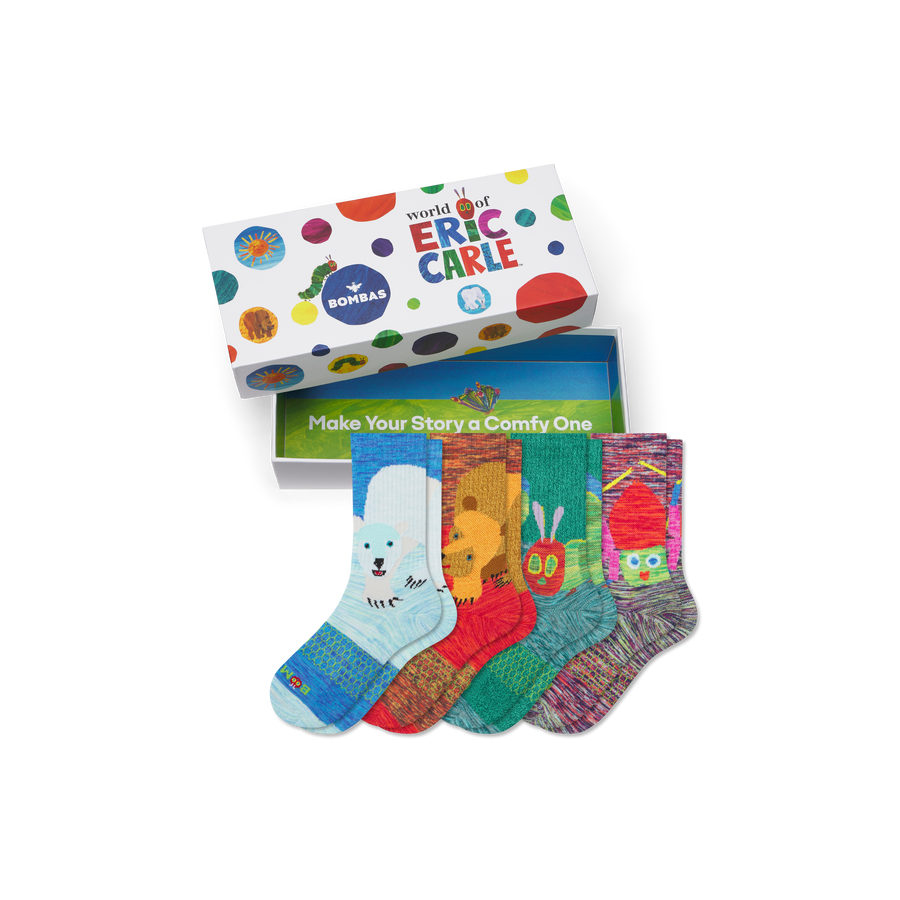 Youth Eric Carle Calf Sock 4-Pack Gift Box - Daily Cushion