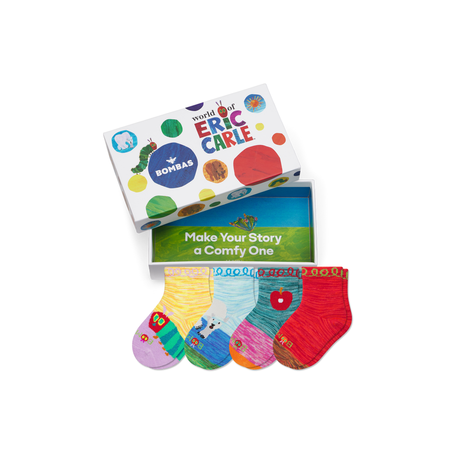 Toddler Eric Carle Calf Sock 4-Pack Gift Box - Travel Pair