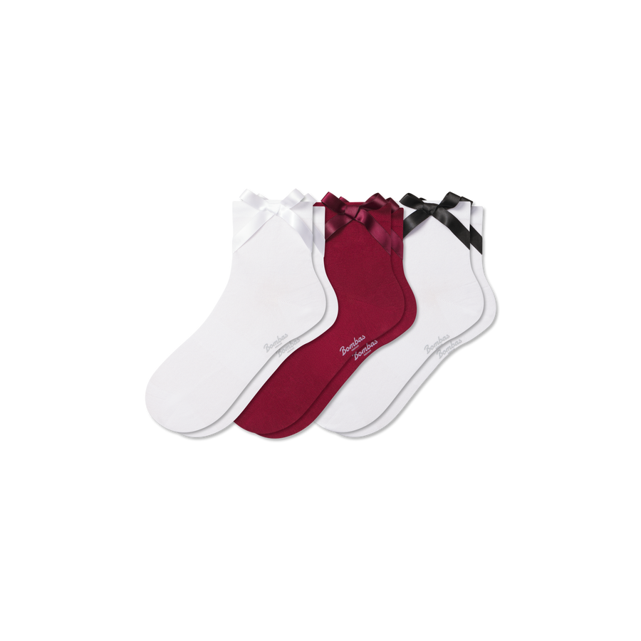 Women's Bow Quarter Sock 3-Pack - Soft Step