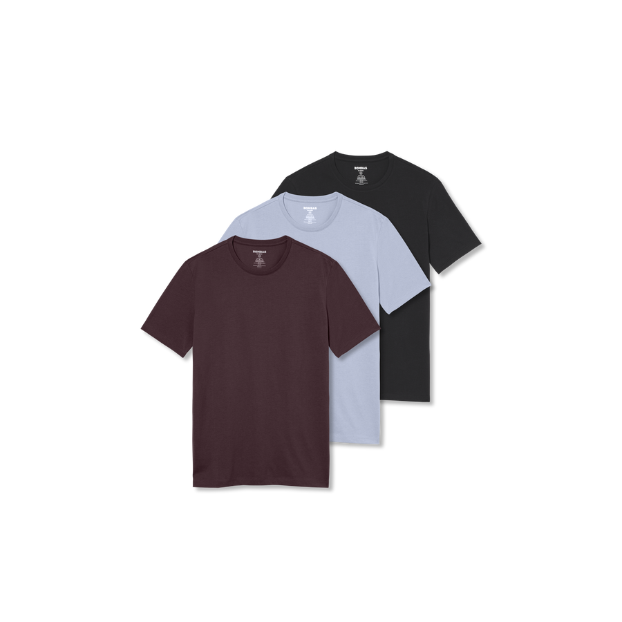 Men's Pima Cotton Slim Crew Neck T-Shirt 3-Pack - Clean Finish
