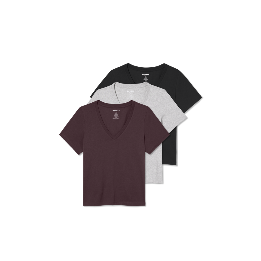 Women's Pima Cotton V-Neck T-Shirt 3-Pack - Classic Ready